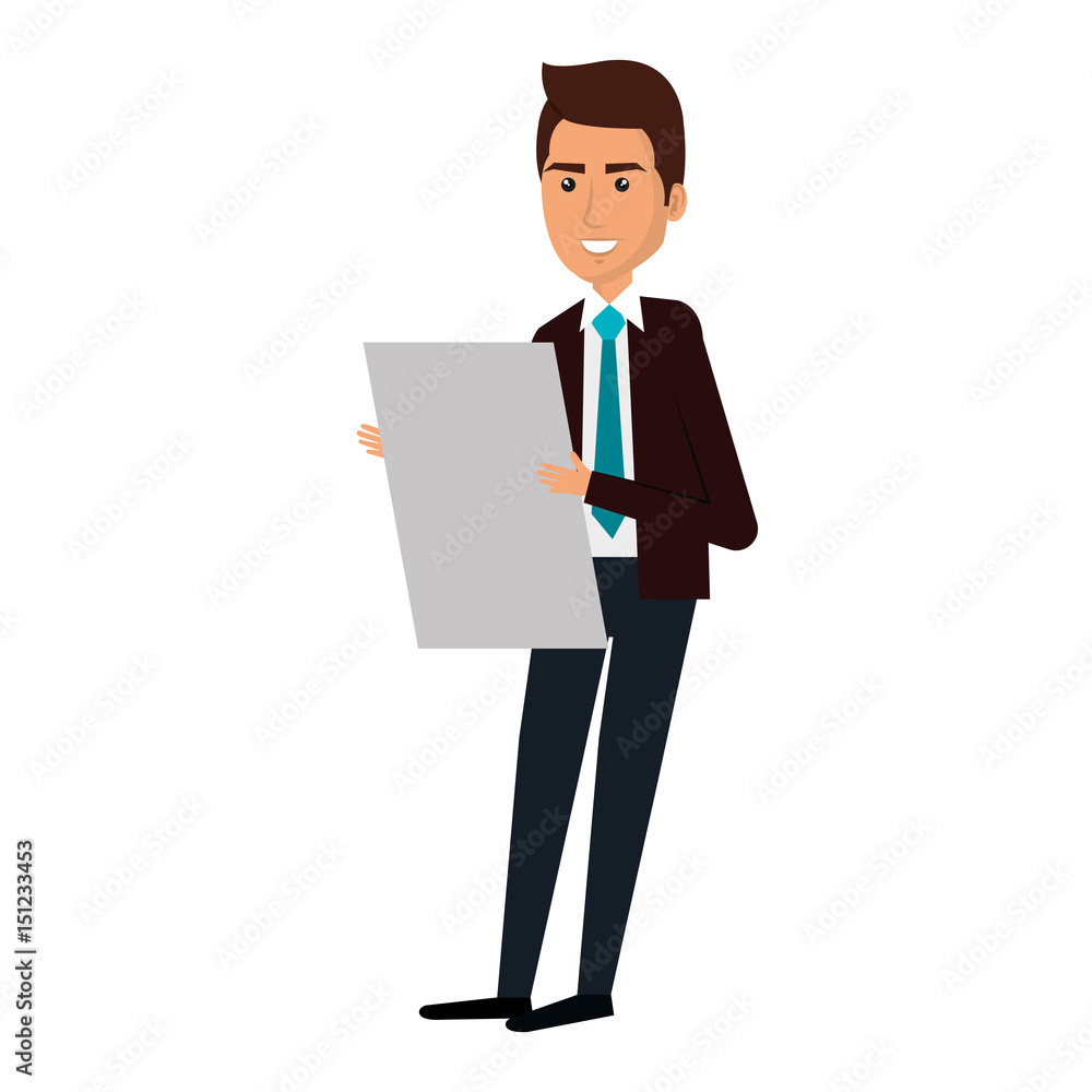 businessman with documents avatar character icon vector illustration design businessman with documents avatar character icon vector illustration design