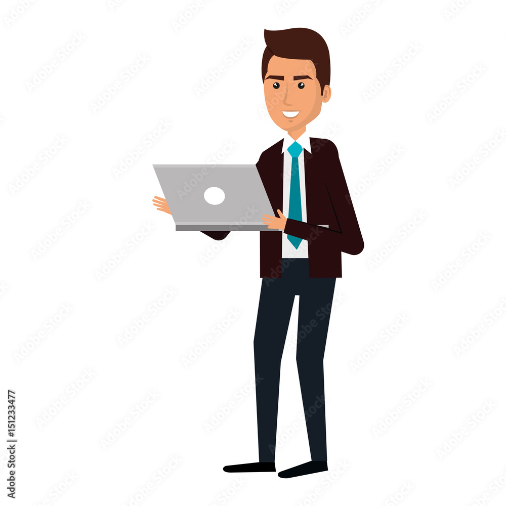 businessman with tablet avatar character icon vector illustration design businessman with tablet avatar character icon vector illustration design