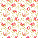 Watercolor gloriosa rothschildiana pattern