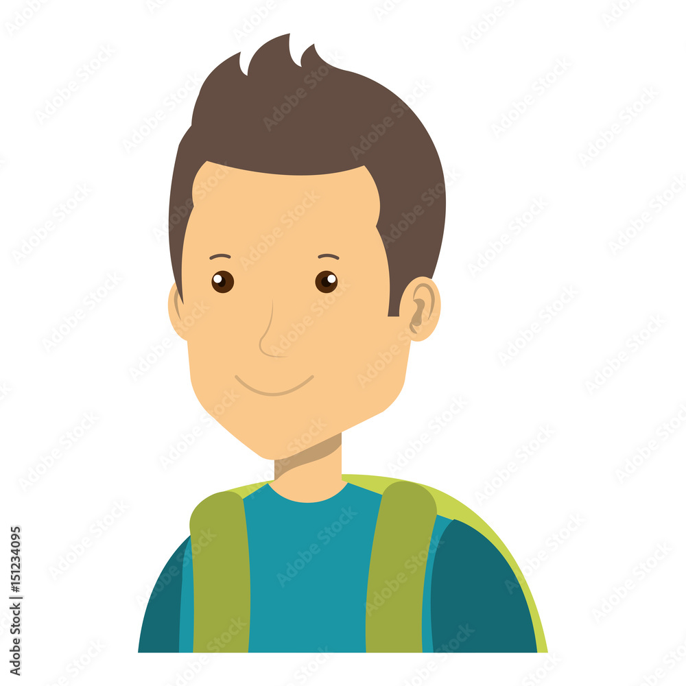 young man with school bag avatar character vector illustration design young man with school bag avatar character vector illustration design