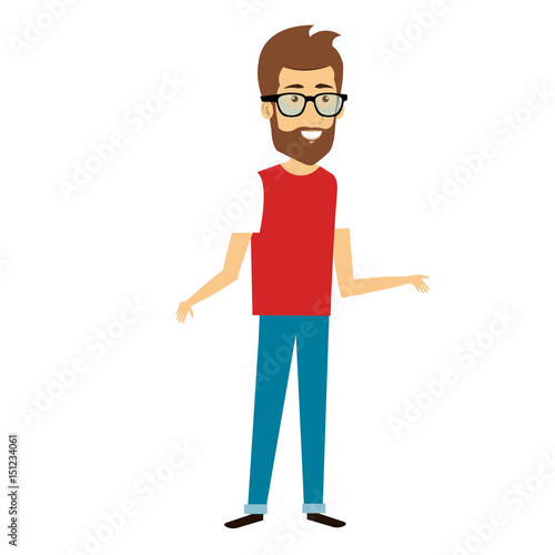 young man avatar character vector illustration design