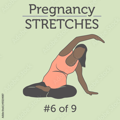 A Diverse African American Young Lady doing her Pregnancy Exercise and Yoga Workouts