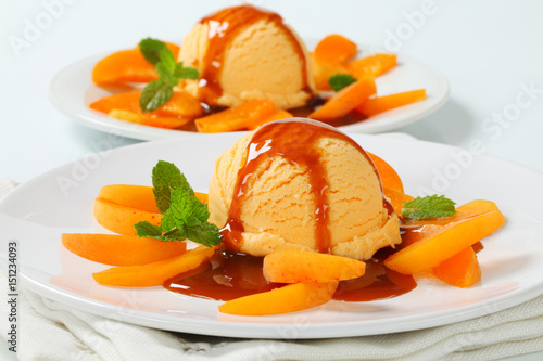 Apricot ice cream dessert