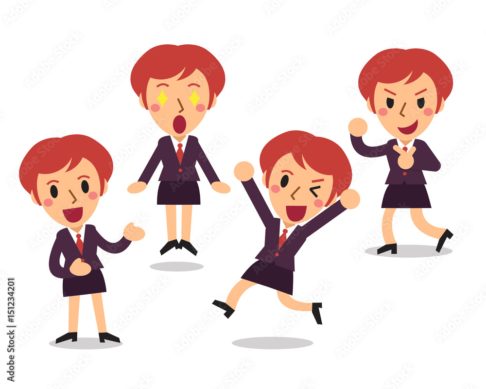 Business woman character poses