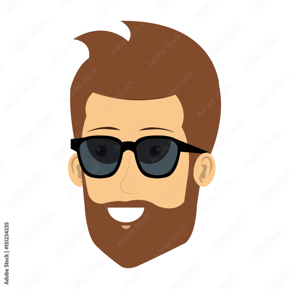 young man with sunglasses avatar character vector illustration design