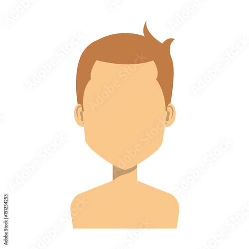 young man shirtless avatar character vector illustration design