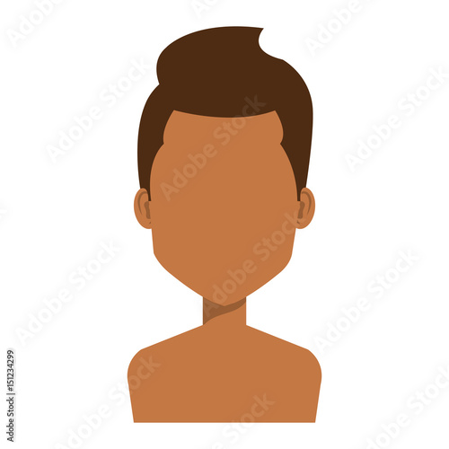 young man shirtless avatar character vector illustration design