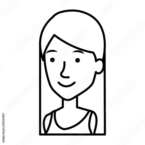 young woman avatar character vector illustration design