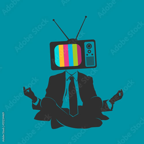 homme d'affaire et écran tv