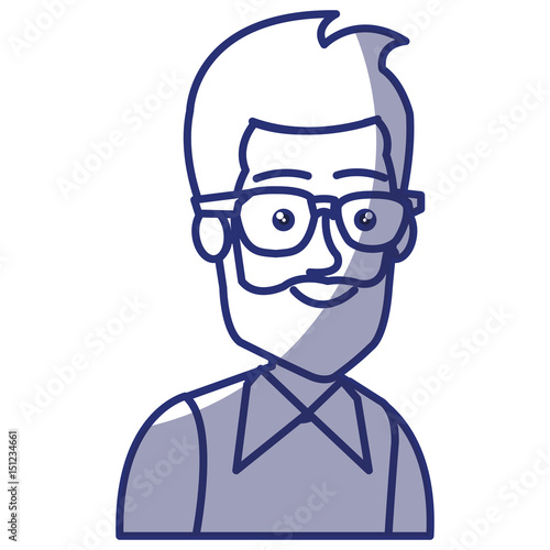 young man with glasses avatar character vector illustration design