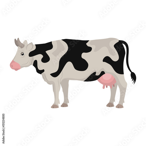 cow farm animal icon vector illustration design