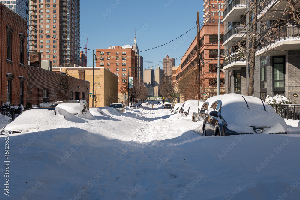 Fototapeta premium The day after the biggest snow storm in New York