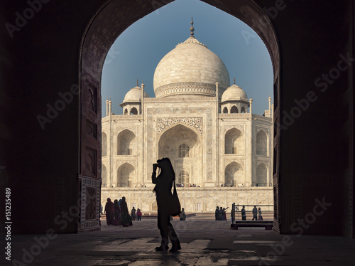 Fotograf, Tadź Mahal, Agra, Indie