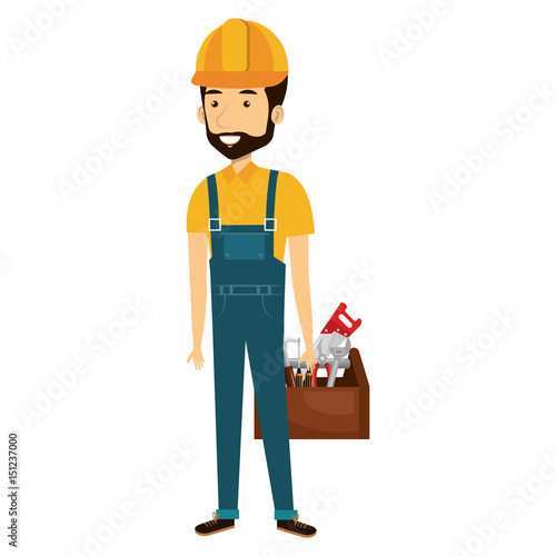 construction workman avatar character vector illustration design