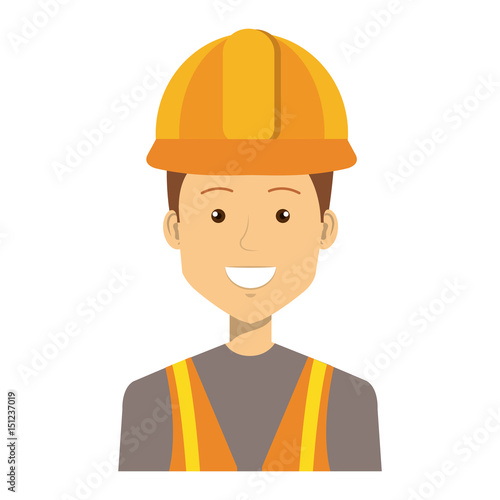 construction workman avatar character vector illustration design
