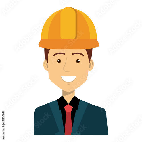 construction workman avatar character vector illustration design
