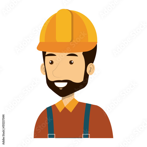 construction workman avatar character vector illustration design