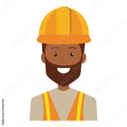 construction workman avatar character vector illustration design