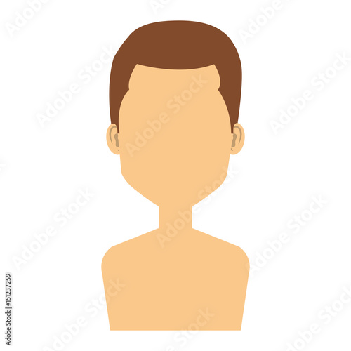 young man shirtless avatar character vector illustration design