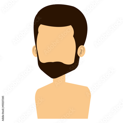 young man shirtless avatar character vector illustration design