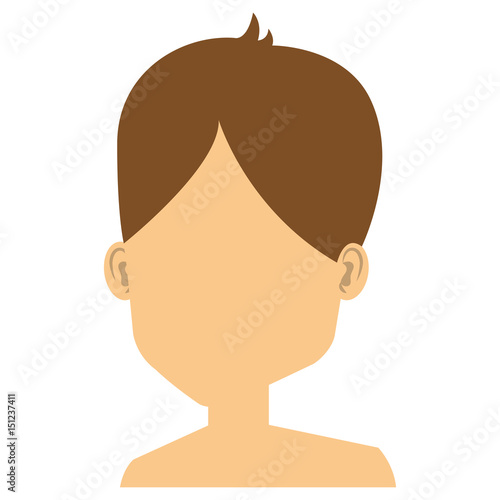 young man shirtless avatar character vector illustration design