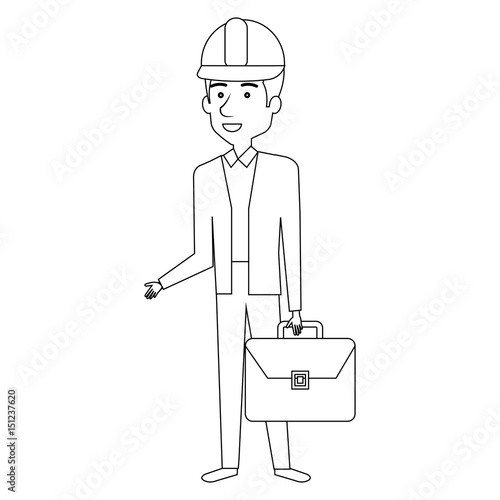 construction workman avatar character vector illustration design