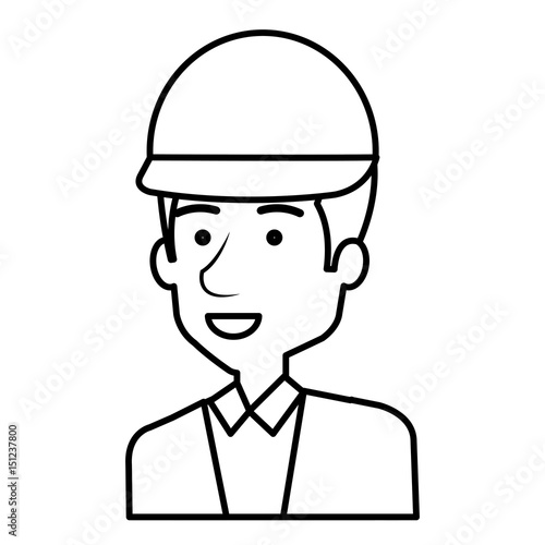 construction workman avatar character vector illustration design