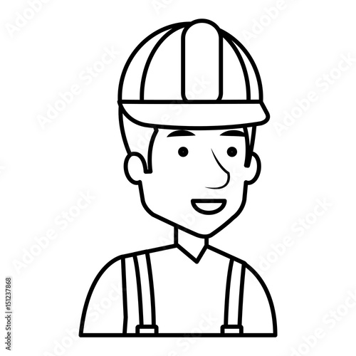 construction workman avatar character vector illustration design