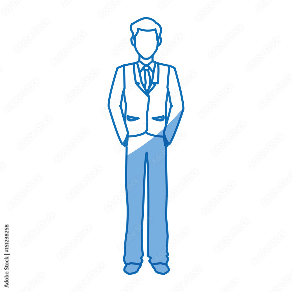 cartoon man business standing suit elegant vector illustration cartoon man business standing suit elegant vector illustration