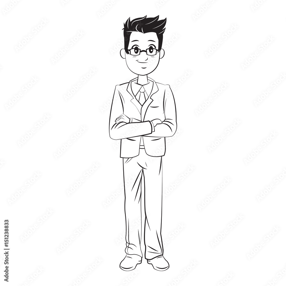 cartoon man business elegant manager vector illustration cartoon man business elegant manager vector illustration