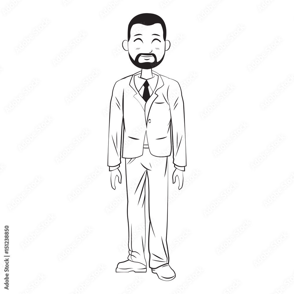 cartoon man business elegant manager vector illustration