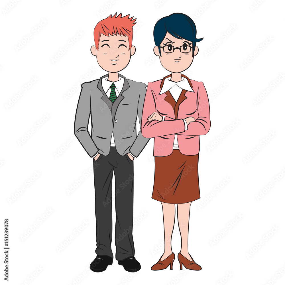 business people team standing, businessman and businesswoman wear suit vector illustration business people team standing, businessman and businesswoman wear suit vector illustration