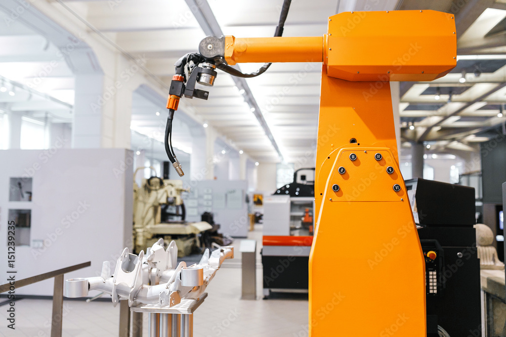 Automated robotic arm for welding on modern equipment factories Automated robotic arm for welding on modern equipment factories