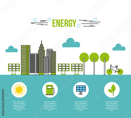 types of energy sources eco friendly related image vector illustration design 
