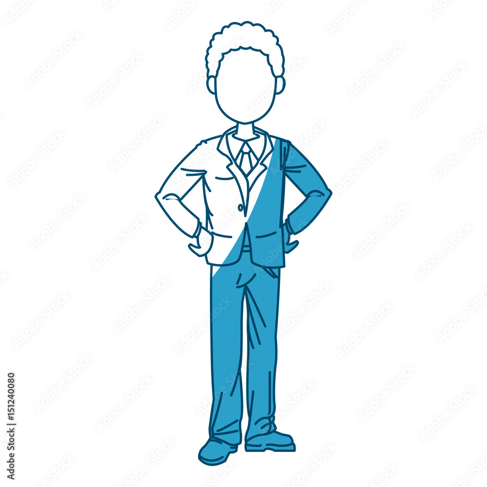 young business man standing with his hands vector illustration young business man standing with his hands vector illustration