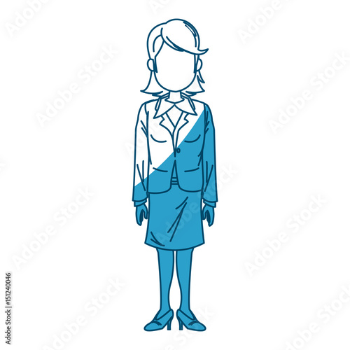 young business woman, isolated on white vector illustration