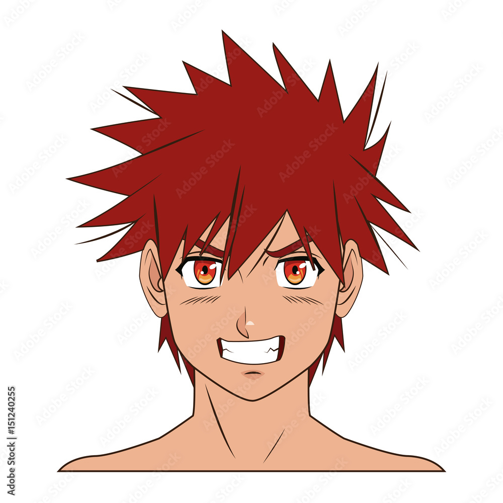 young guy. anime boy character japanese vector illustration young guy. anime boy character japanese vector illustration