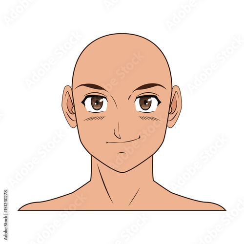 young guy. anime boy character japanese vector illustration