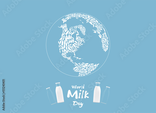 world milk day lettering. greeting card calligraphy illustration. Abstract background ripple milk, illustration design.