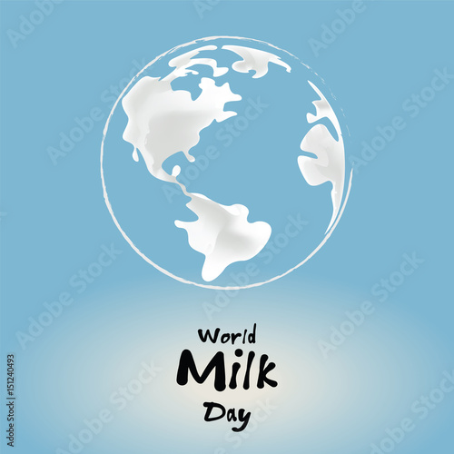 world milk day lettering. greeting card calligraphy illustration. Abstract background ripple milk, illustration design.