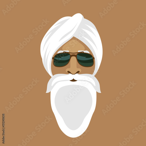  man in a turban  vector illustration Flat style