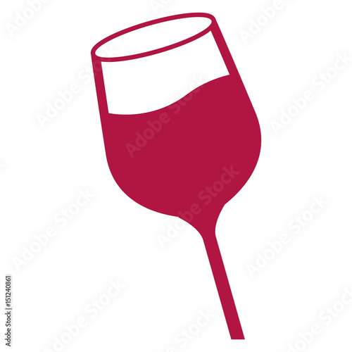 color wine glass cup liquid beberage vector illustration