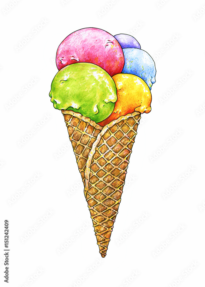 Share 130+ ice cream drawing colour