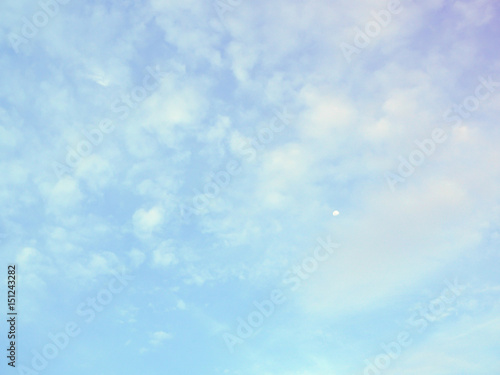 Fototapeta Naklejka Na Ścianę i Meble -  Bright Blue Cloudy Sky Background
