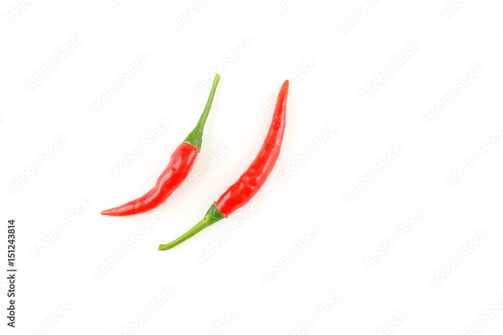 fresh thai chili peppers isolated on a white background food background texture