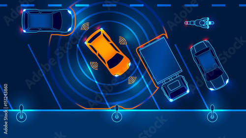 Smart car is automatically parked