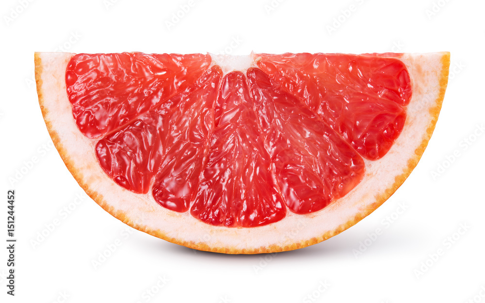Grapefruit slice isolated on white background. With clipping path. Grapefruit slice isolated on white background. With clipping path.