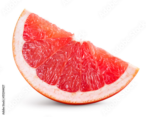 Grapefruit isolated on white background. Slice of fruit. With clipping path.