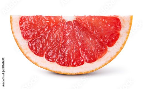 Grapefruit slice isolated on white background. With clipping path.