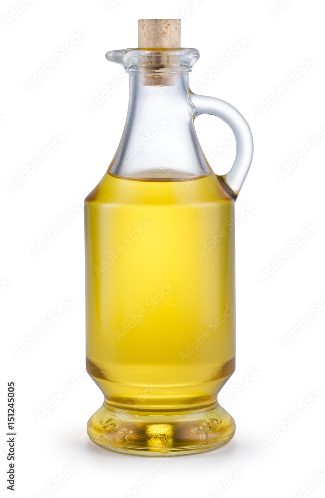 Oil in bottle isolated on white background. With clipping path. Oil in bottle isolated on white background. With clipping path.